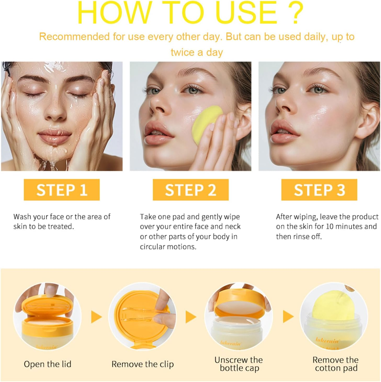 80 PCS Kojic Acid & Turmeric Cleansing Face Pads - Exfoliating, Kojic Acid Cleansing Pads for Face and Body image number 4