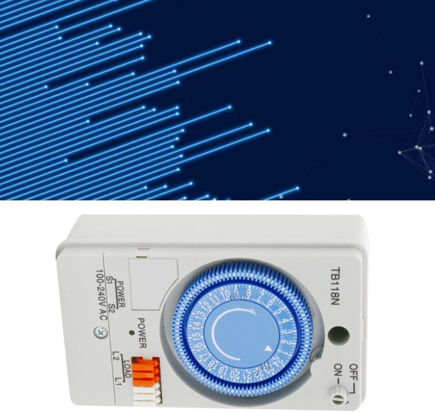 24 Hour Segment Timer Light Switch, Mechanical Time Switch Built in Battery, Microcomputer Timer Controller for Industrial Use image number 4