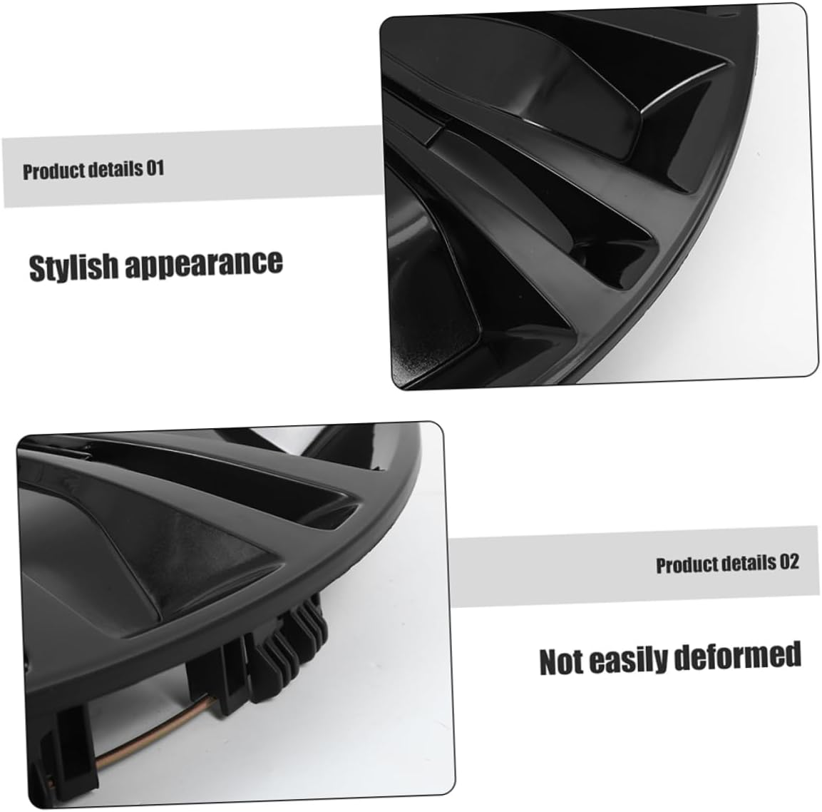 TOGEVAL 15-Inch Decorative Hubcaps Wheel Rim Covers for Cars Universal Automotive Hub Caps Black Full Cover Suitable for Car Repair and Upgrade image number 2