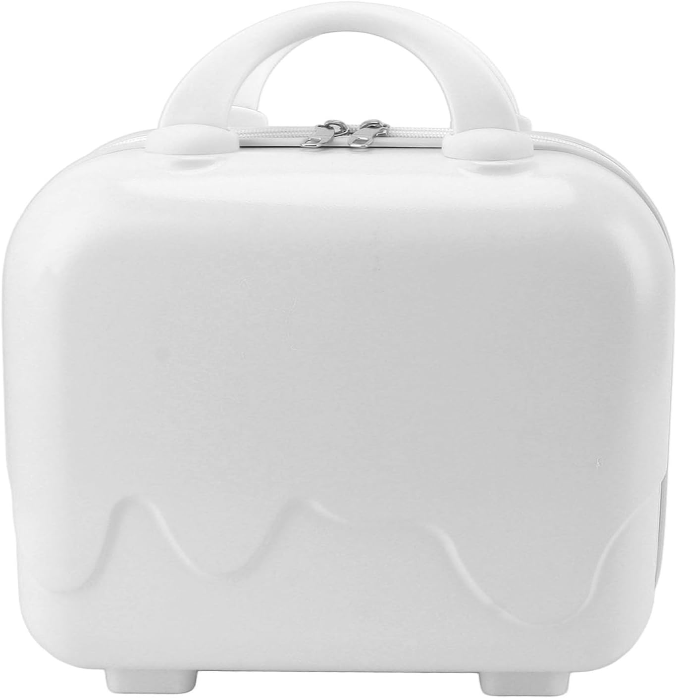 Small Travel Hand Luggage, ABS Lightweight Impact Resistant Large Capacity Makeup Travel Case for Trip (Cream) image number 6