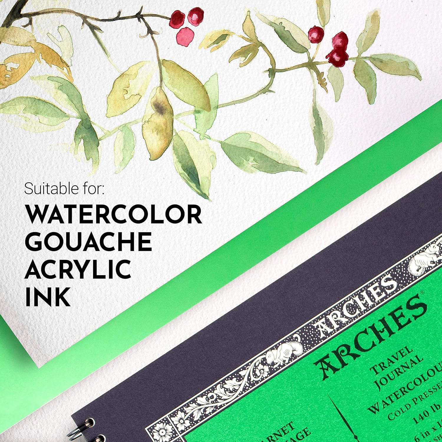 Arches 300 GSM Cold Pressed Pro Oil Paper Book, Natural White, 15 X 25 Cm (15 Sheets) image number 1