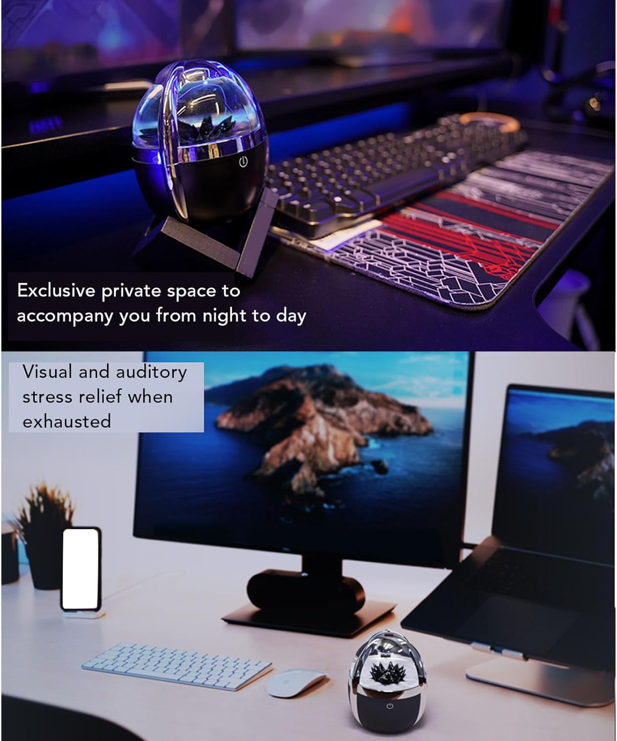 Bewinner Ferrofluid Speaker Sound Visualizer Upgraded - Music Rhythm Dancing Ferrofluid, Bluetooth 5.0 Wireless Speaker, Portable Light Desktop Transparent Speaker for Game Decor