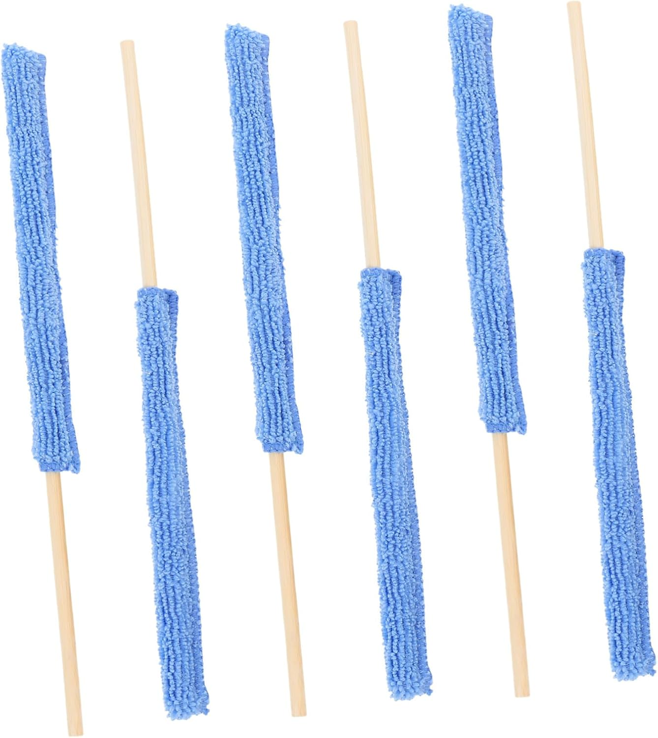 KOMBIUDA 6Pcs Glass Bottle Brush Cleaning Stick Fiber Cloth Covers Multi-Functional Kitchen Bathroom Cleaning Tools for Bottle and Crevice