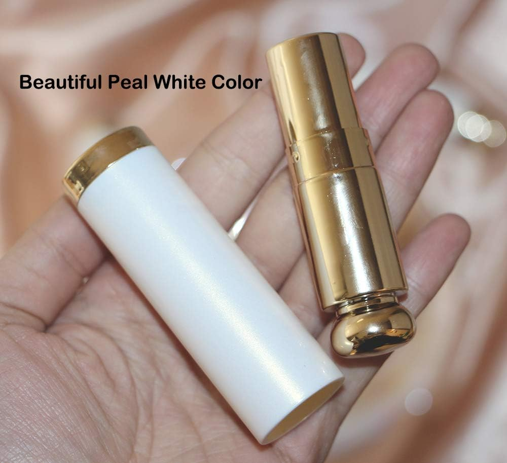 MIYKA 6 Pcs Lipstick Tubes Pearl White Color Lip Balm Containers for Makeup Artwork DIY Cosmetic Daily Life, round Shape (3.5 G) image number 2