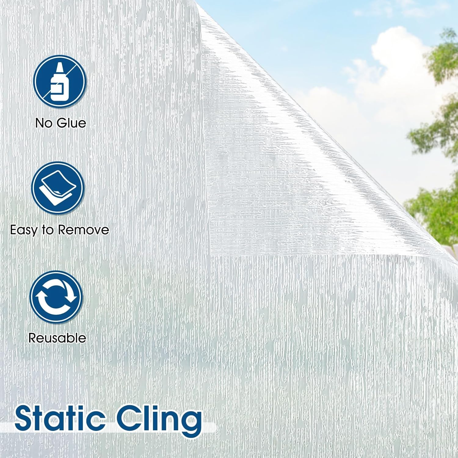 Frosted Textured Privacy Window Film - Static Cling（45Cm X 200Cm） - Red image number 7