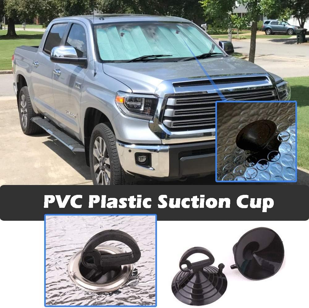 Big Hippo Front Car Sun Shade Windshield, Jumbo/Standard Sunshade Keeps Vehicle Cool UV Ray Sun Visor Protector Sunshades - Easy to Use Folding Sun Shade - Silver/Black Sides(Size: 55.16 X 27.5Inch) image number 2