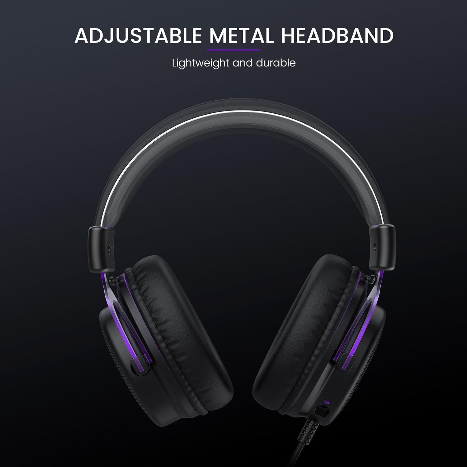 EKSA E900 Gaming Headset for PC, PS4, PS5, Xbox, 3.5Mm Wired Headphoes with Noise Cancelling Mic, 3D Surround Sound, Comfortable over Ear Headset for Computer, Laptop, Switch, Handheld Purple - A-Purple image number 5