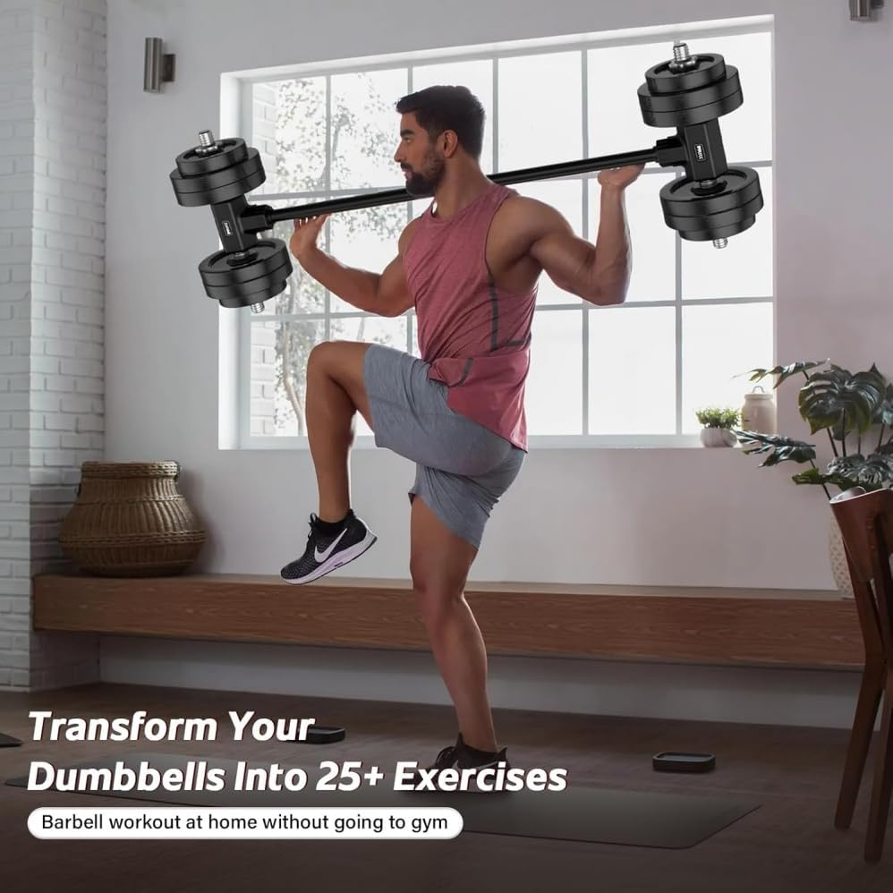 Dumbbell Barbell Converter Bar,Convert Dumbbells to Barbell Set and Kettlebell for Home Fitness,Adjustable Weight Capacitry Bar Convert to Dumbbell Set,For Home Gym Full Body Workouts image number 5