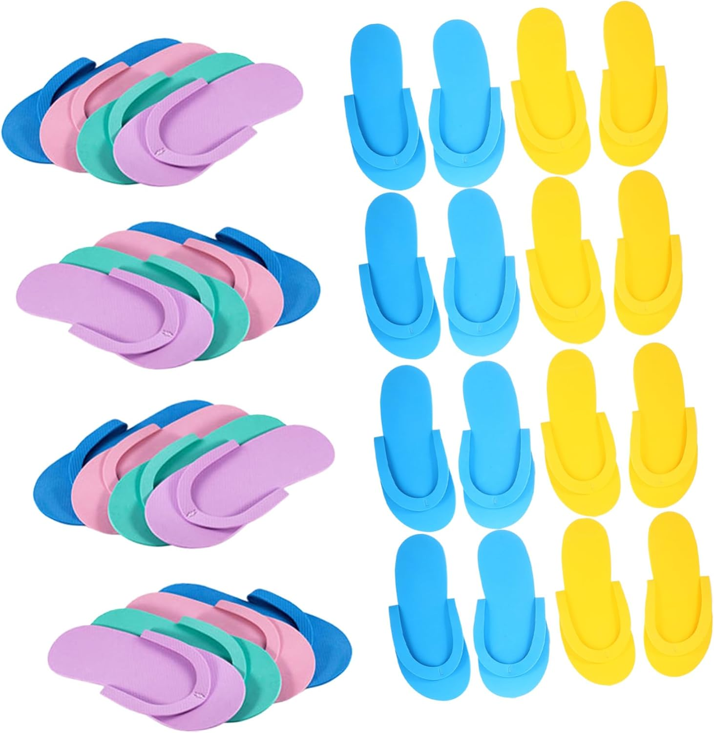 BESTYASH 24 Pairs Disposable EVA Foam Slippers for Pedicure Spa and Hotel Use Scald Beach Slippers for Men and Women Random Colors Comfortable and Lightweight image number 6