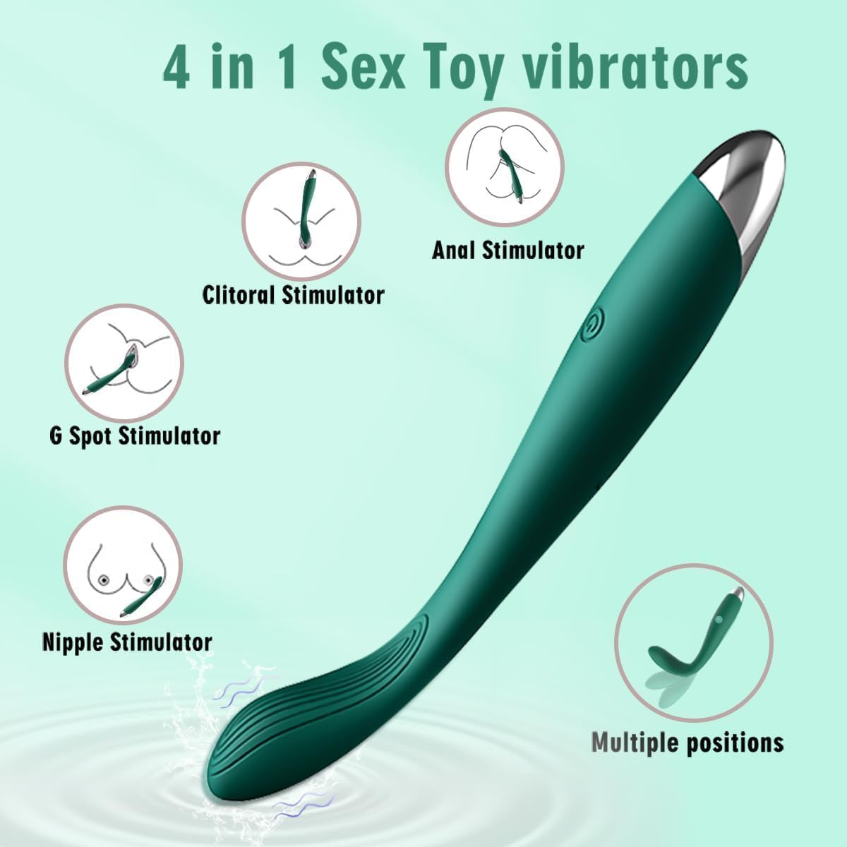 Sex Vibrator for Women,10 Powerful Vibrating Modes,Clitoral Nipple Stimulator Pocket Finger Bullet Vibrators Waterproof Strapless on Dildo Anal Toys for Couple (Light Green) image number 1