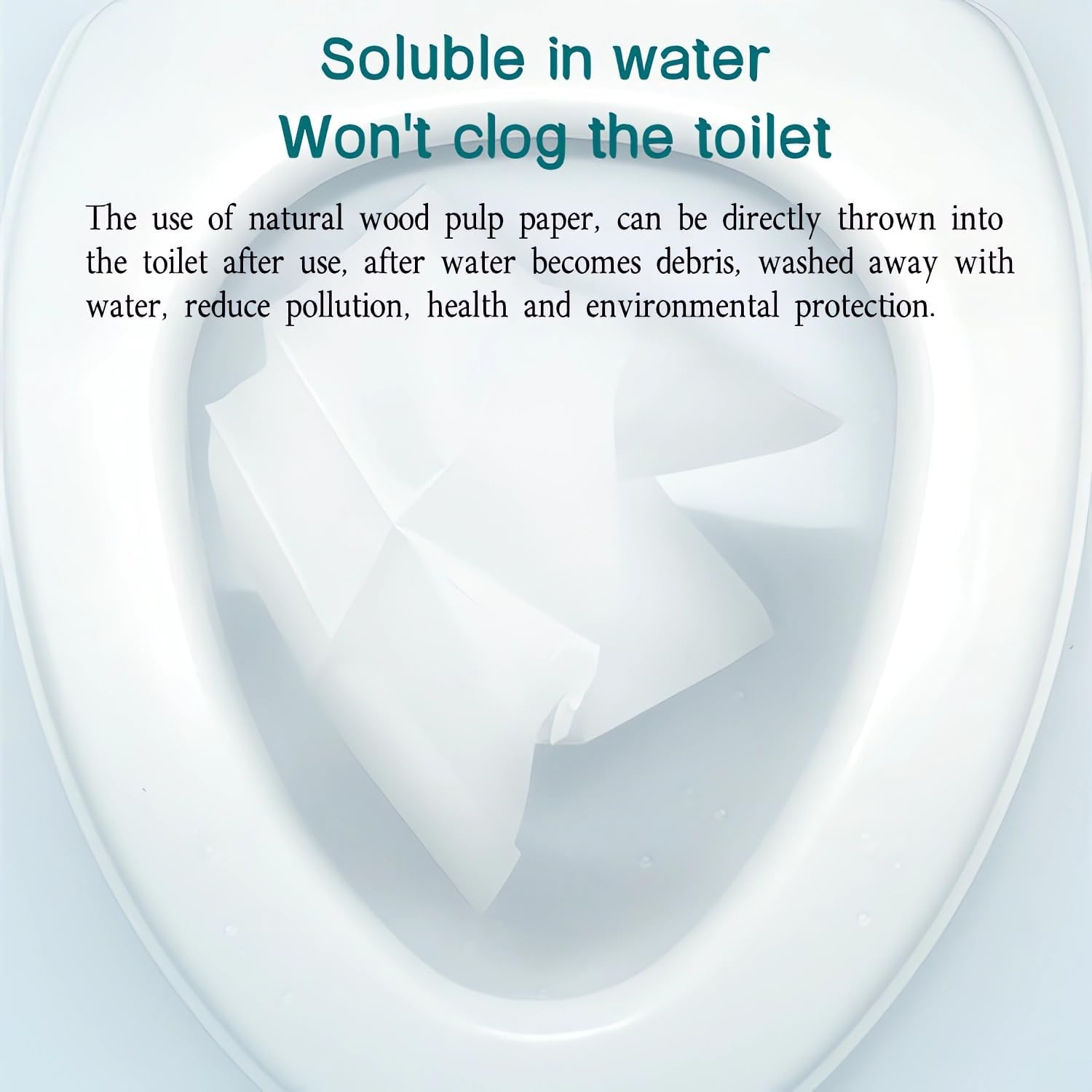 100PCS Toilet Seat Covers Disposable, Disposable Paper Toilet Seat Cover Waterproof and Non Slip Individually Wrapped, Biodegradable，For Travel Public Restrooms, Airplane, Camping image number 1