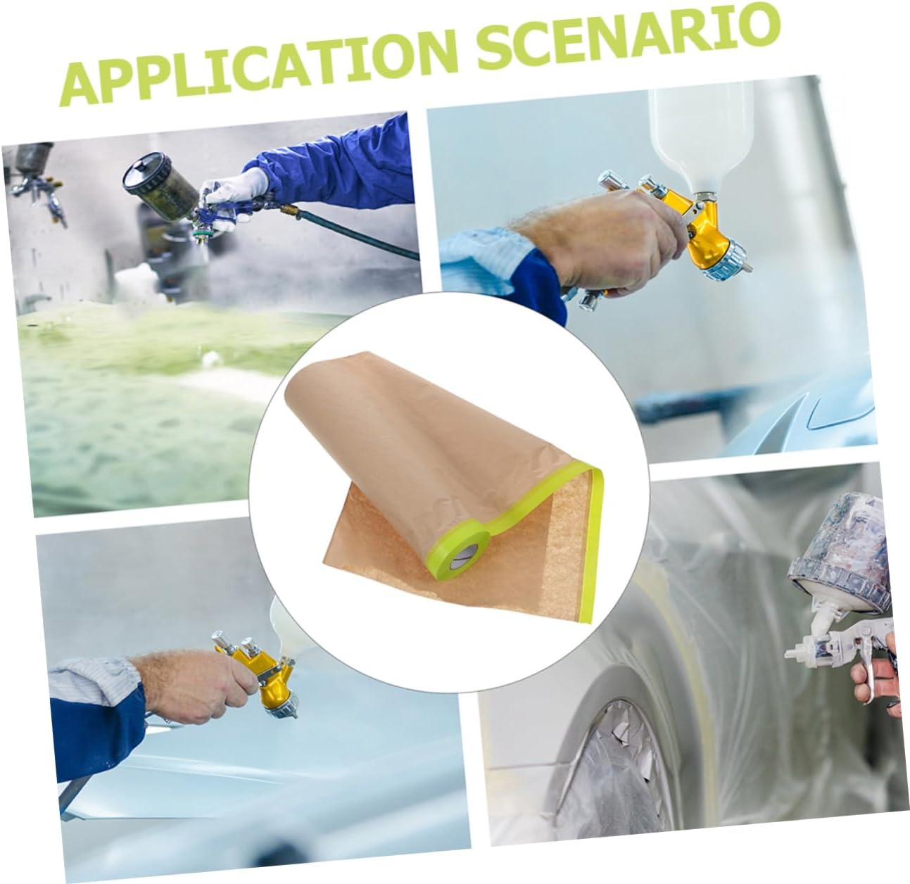 4 Rolls Masking Film Template Automotive Motorcycle Airbrush Graphics Masking Paper Protection Paper Painters image number 1