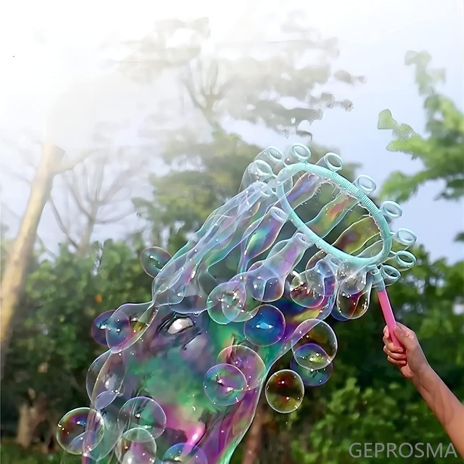 Bubble Machine Giant Bubble Wands Kit for Kids Toddlers,55Cm Big Bubble Wands Bulk Set,Large Bubble Rope Blower Maker,Outdoor Toys Garden Games Party Favors Gifts image number 1