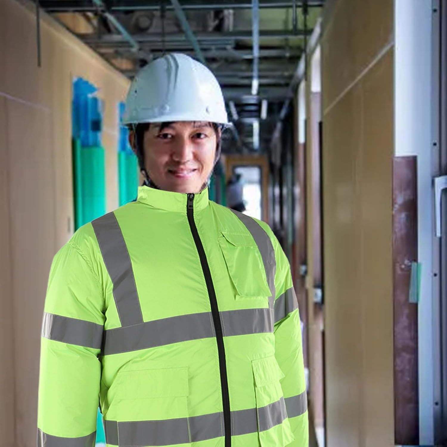 Cool Vest Wearable Cooling Fan Vest, Reflective Cooling Fan Clothes Jacket for Men Women, Fast Cooling Vest with 2 Fans for Working Fishing Hiking Outdoor (Fluorescent Green) image number 6