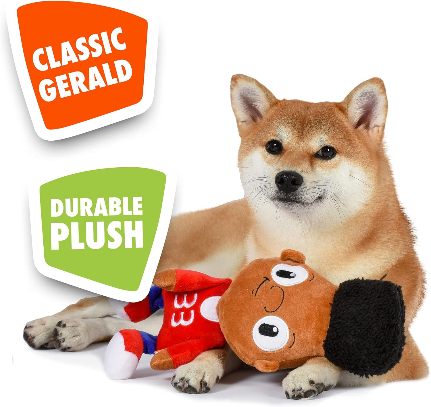 Nickelodeon Hey Arnold Gerald Figure Plush Dog Toy | 6 Inch Soft Fabric Small Dog Toy - Brown and Red Plush Dog Toy for All Dogs, 90S Nickelodeon Toys from Hey Arnold TV Series image number 4