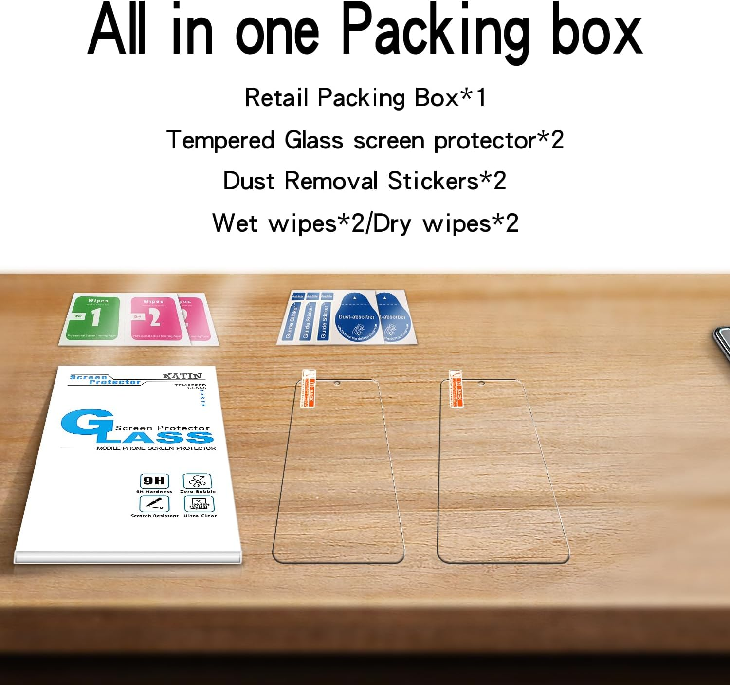 KATIN 2 Pack Tempered Glass Screen Protector for Google Pixel 8A 6.1 Inch, 9H Hardness, anti Scratch, Easy to Install image number 5