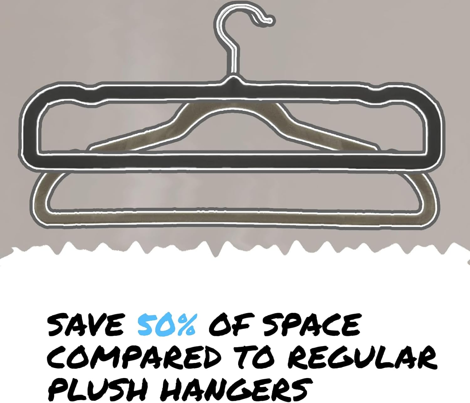 Velvet Trouser Hangers, JOMWEN Pant Hangers Hangers Saving Non Slip,35Cm Extra Strong Trouser Clothes Hangers,Space Saving Non-Slip Pants Hanger for Suit,Dress,Scraf (Black, 10 PCS) image number 4