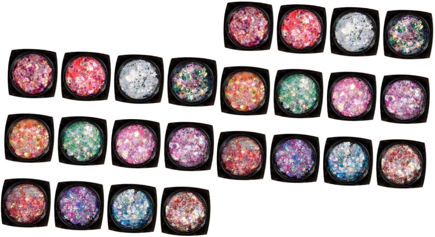 NOLITOY 2Pcs Sequined Body Gels Set Colors Brilliant Facial Body Decor for Makeup Manicure