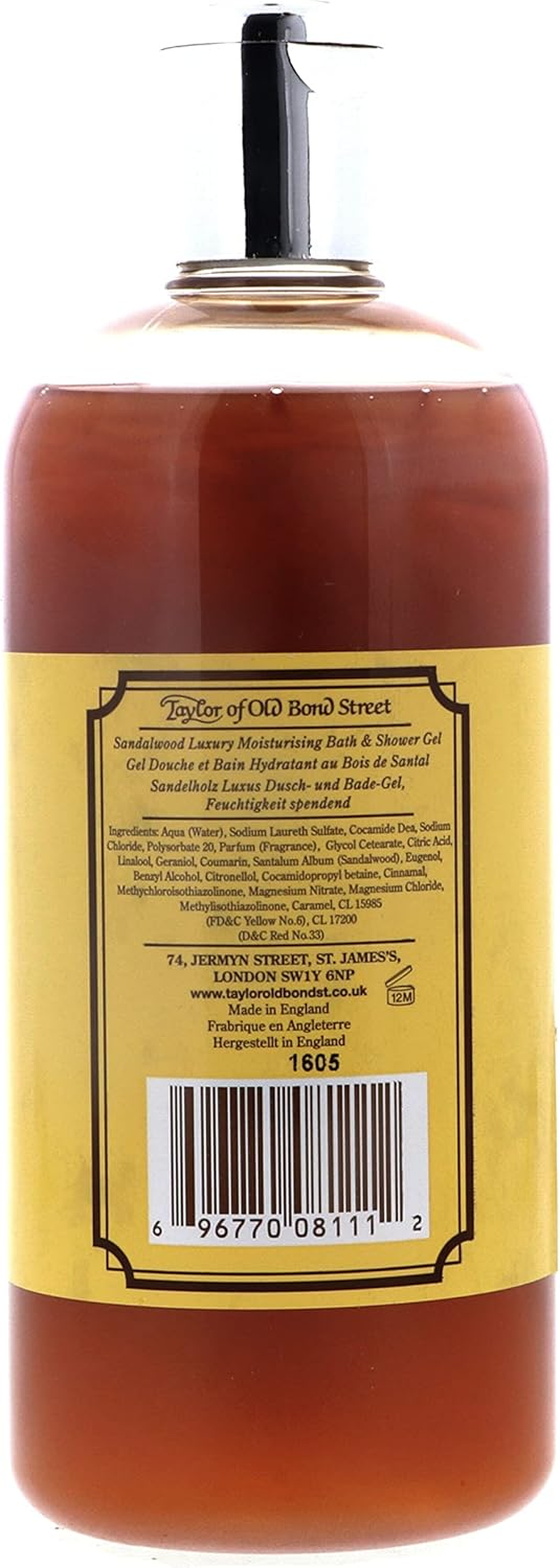 Taylors Sandalwood Bath & Shower Gel 500Ml image number 2
