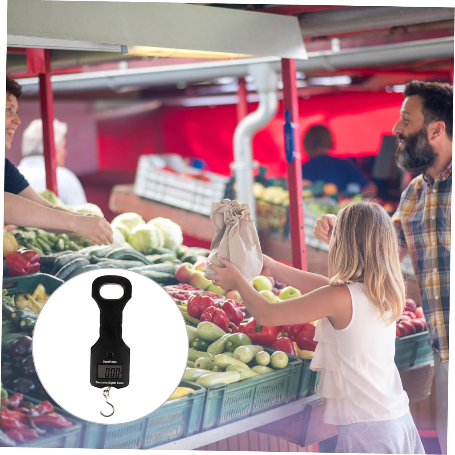 CHILDWEET 30Kg Portable Electronic Luggage Scale Hand Scale Hook Compact for Travel Multifunctional Weighing Device