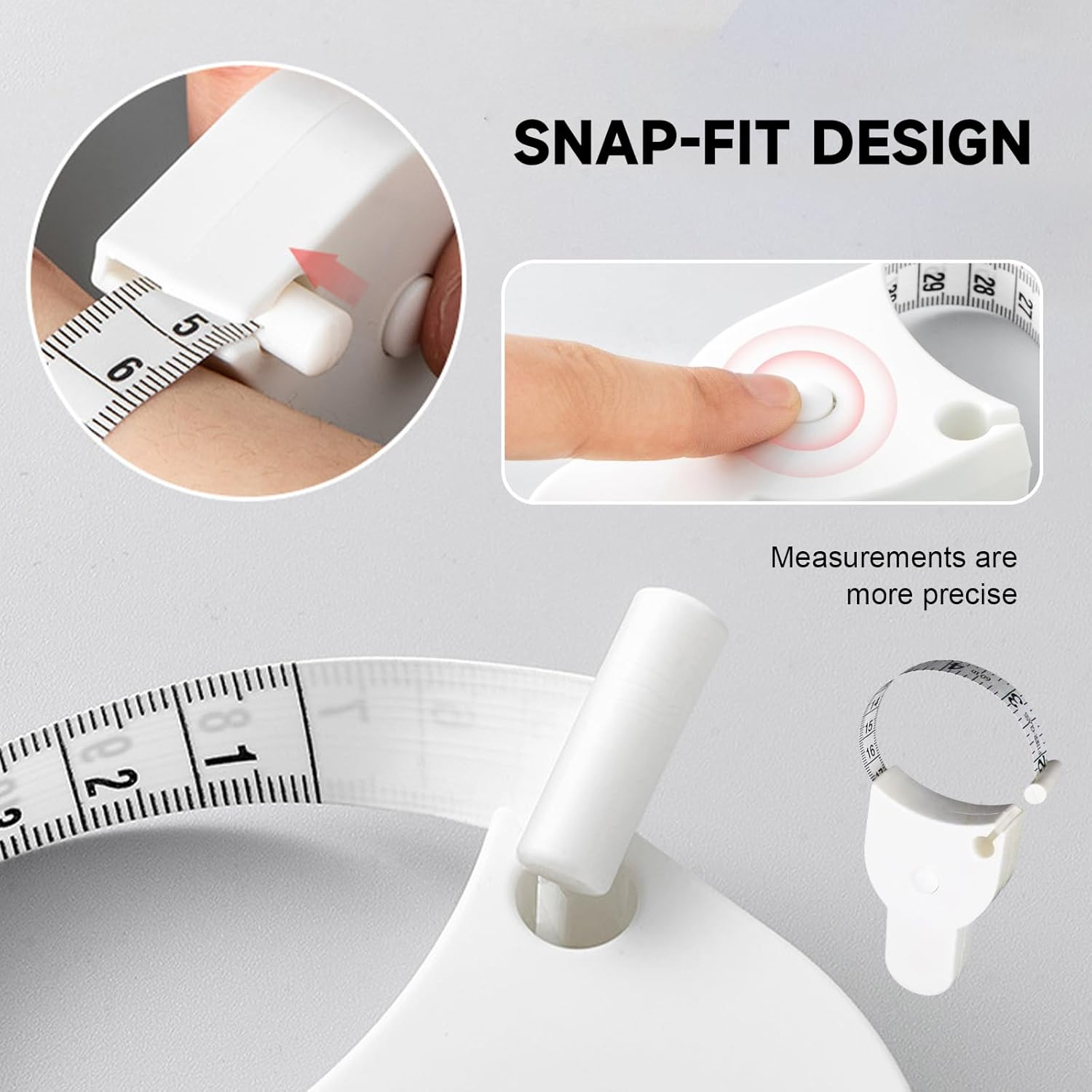 Body Fat Caliper & Measuring Tape for Body - Skinfold Calipers & Body Fat Tape Measure Tool for Accurate BMI Measurement, Fitness & Weight Loss Tracking (Upgraded Design 2-Pack Set) image number 3