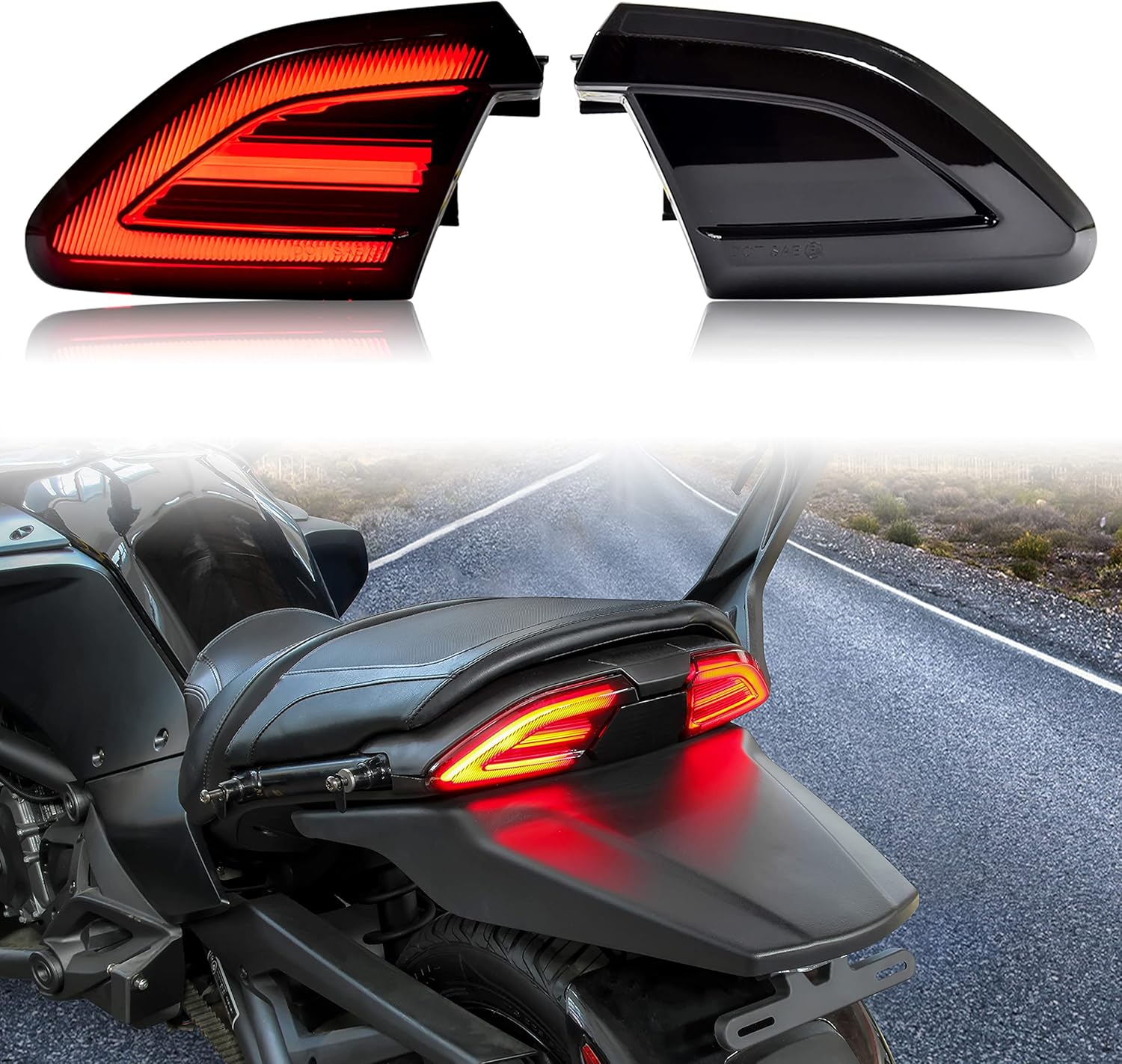 UTV Smoked Black LED Tail Lights for Can Am Spyder, SAUTVS Rear Turn Signal Lights Brake Tail Lamps for Can-Am Spyder F3 All Models Accessories (2PCS) image number 4