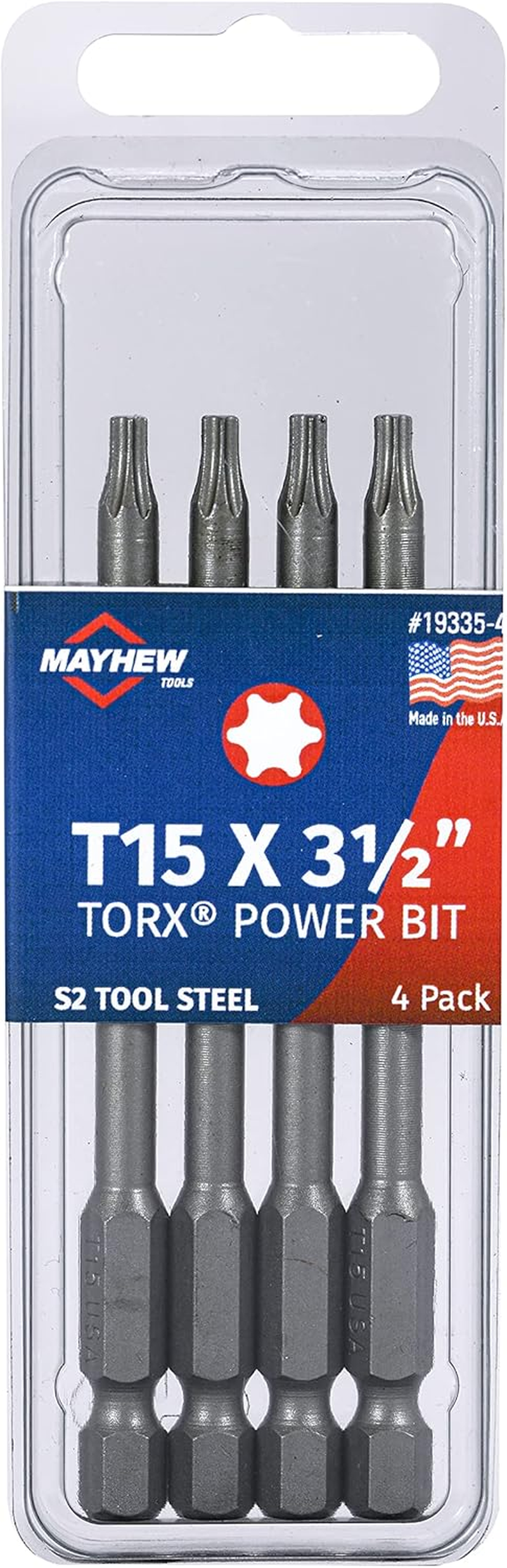 T15 X 3.5" Torx Power Bit, 4 Pack