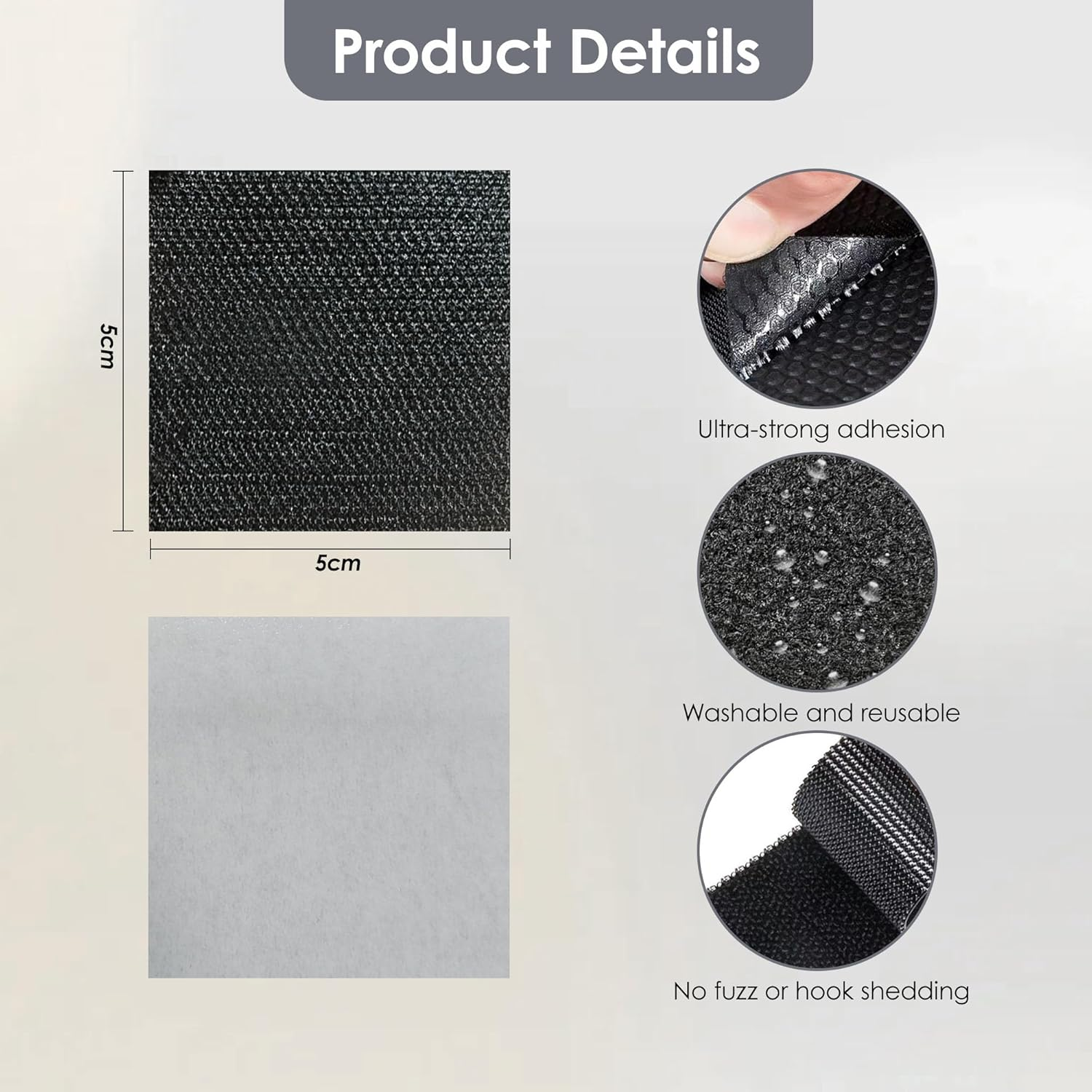 30PCS Rug Gripper for Carpeted Floor and Stair Use, 5 * 5Cm Non-Slip Carpet Grippers for Secure Placement, Great for Stair Sofa Cushions, Car Boot Liners, and Rug to Carpet Gripper Use Black image number 4