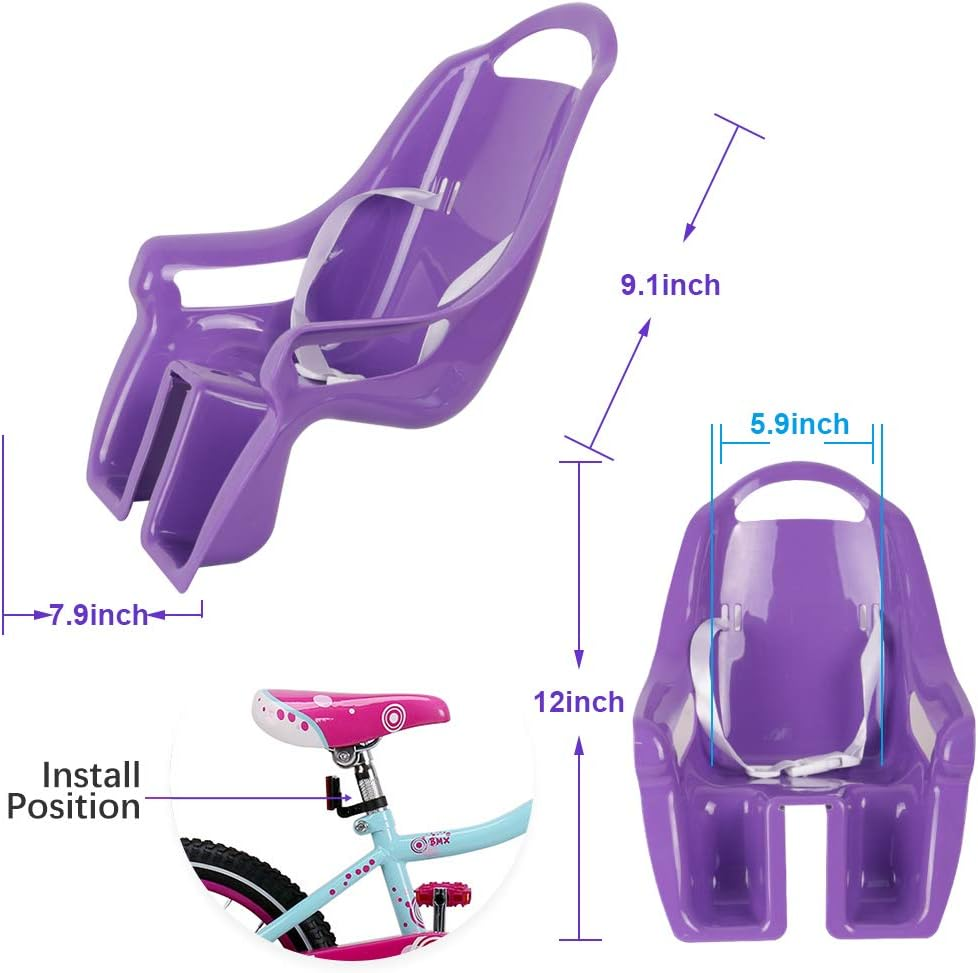 DRBIKE Bicycle Doll Seat with Stickers DIY Decal for Girls Kids Bike Accessories image number 2