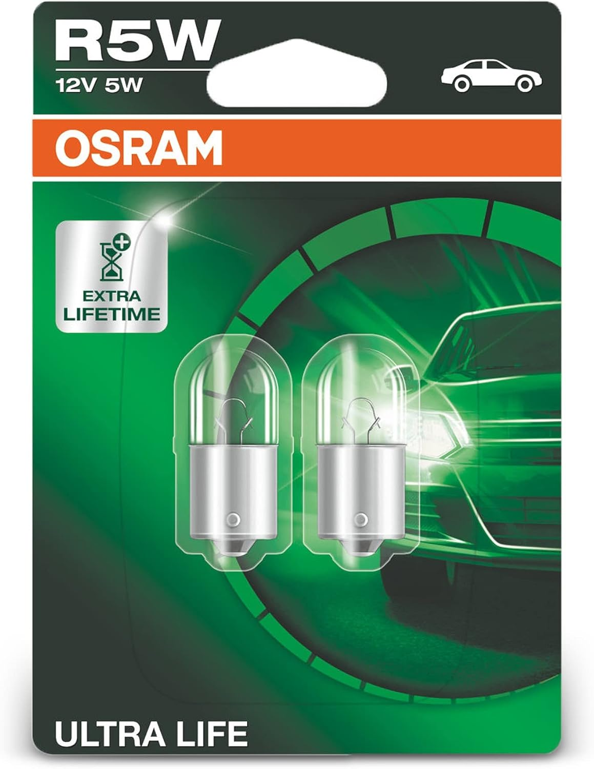 OSRAM 7528ULT-02B Ultra Life P21/5W Halogen Signal Lamp, Brake Light, Rear Fog Light, 12 V Passenger Car, Double Blister, Set of 2 image number 2