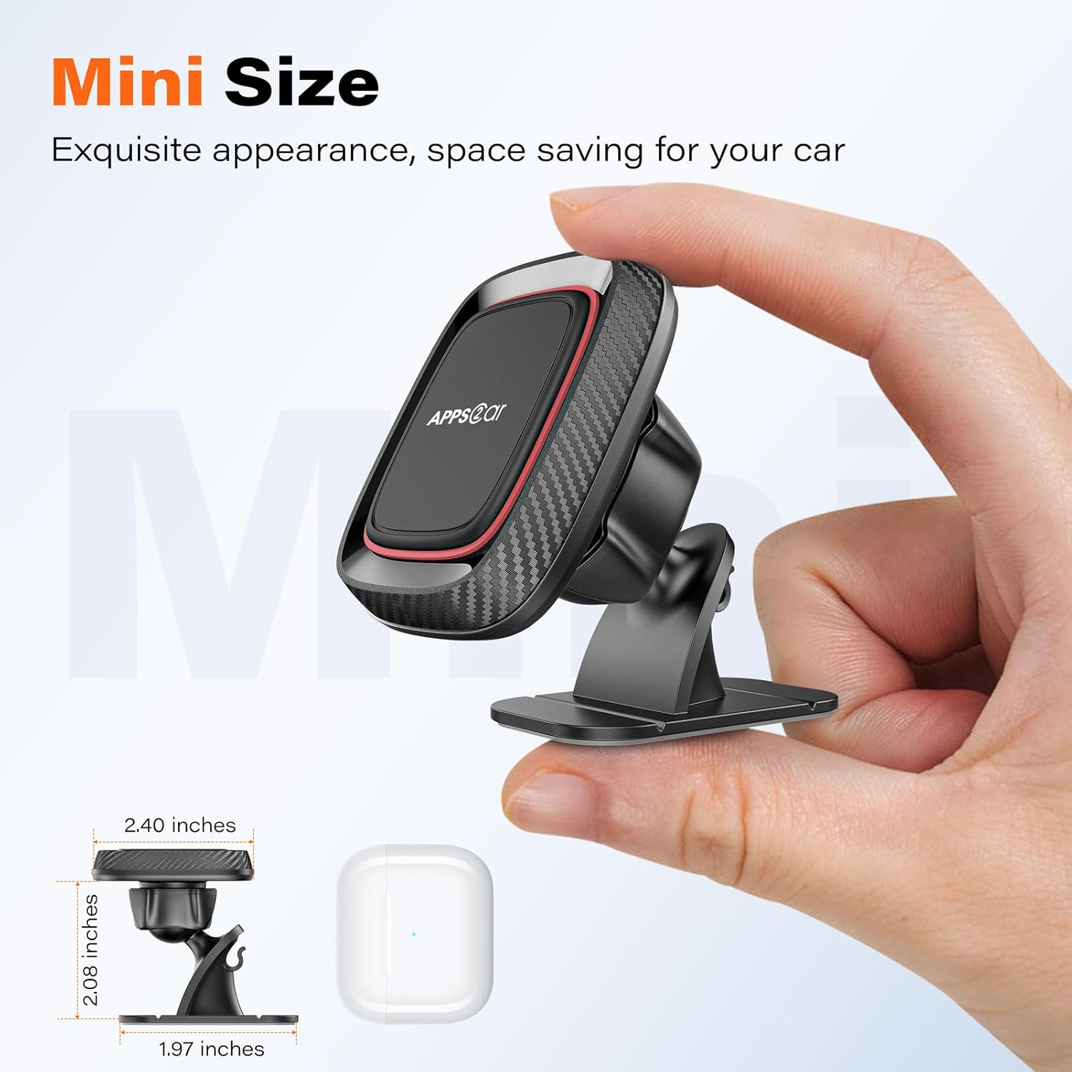 Apps2Car [2 Pack] Magnetic Phone Car Mount, Magnet Phone Holder for Car Built-In Strong Magnets (Black-Double) image number 6