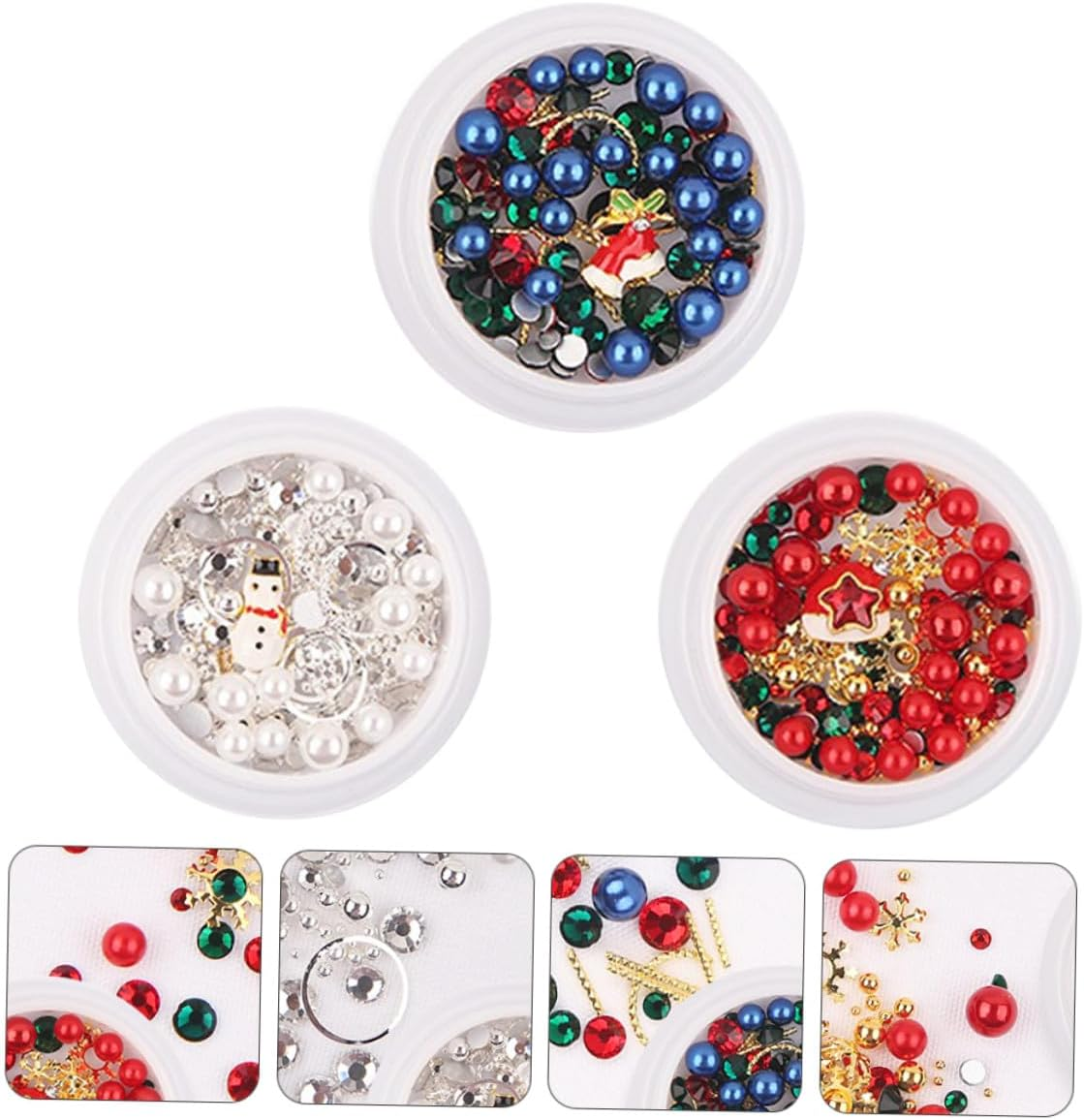 IWOWHERO Snowflake Nail Art Jewelry Alloy Nail Stickers Christmas Manicure Decorations