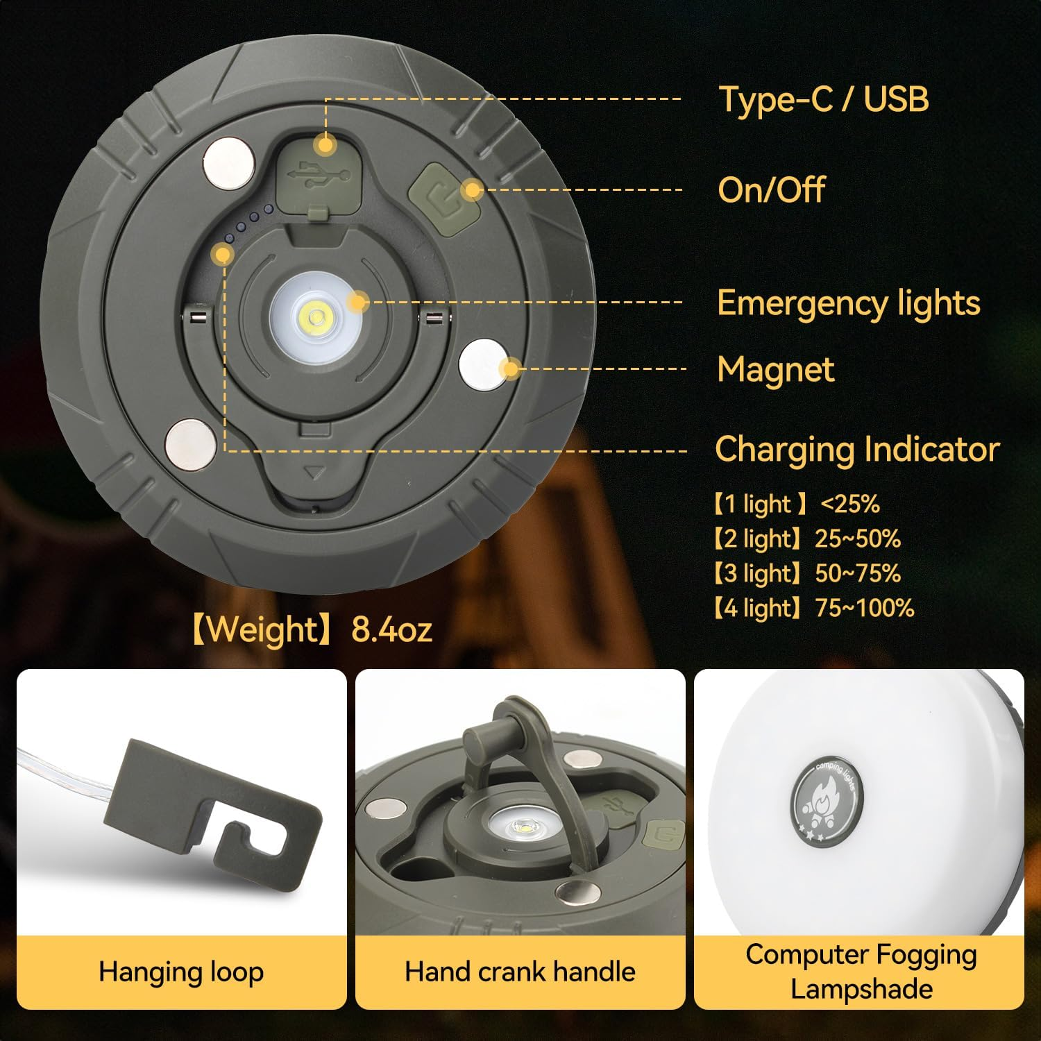 Theapro Roll up Camping Fairy Lights 10 M/33Ft String Light for Indoor Outdoor 2-In-1 IP67 Waterproof Rechargeable LED Lights for Decorative Party Diwali Festival (Warm White) image number 4