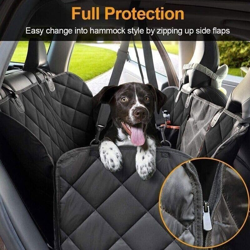 Dog Car Seat Cover, CACATUA Premium Seat Cover for Back Seat, Waterproof & Wear-Resistant Pet Seat Cover with Mesh Visual Window & Seat Belt Opening & Storage Pockets, for Cars, Trucks and SUV image number 1