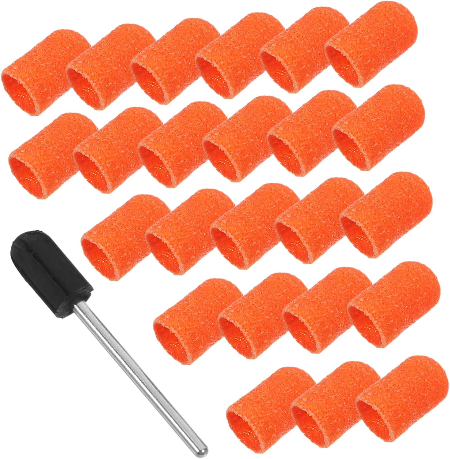 SAFIGLE 30 Sets Nail Files Sanding Belts Fine Grit Sanding Caps with Shaft for Manicure Pedicure Nail Sanding Tool Durable Portable Foot Care Home and Travel image number 1