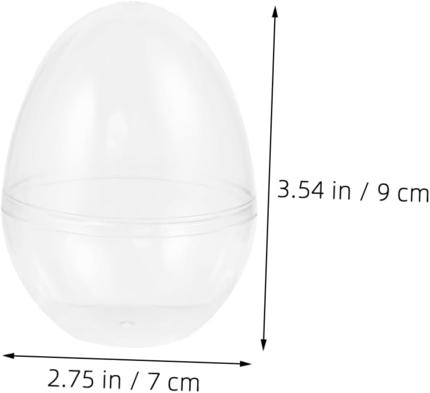 Alipis 12Pcs Easter Party Favors Eggs Fillable Stuffed Eggs for Extra Large Eggs Fillable Ornaments Clear Flat Bottom Egg Christmas Eggs White Egg Clear Candy Transparent image number 4