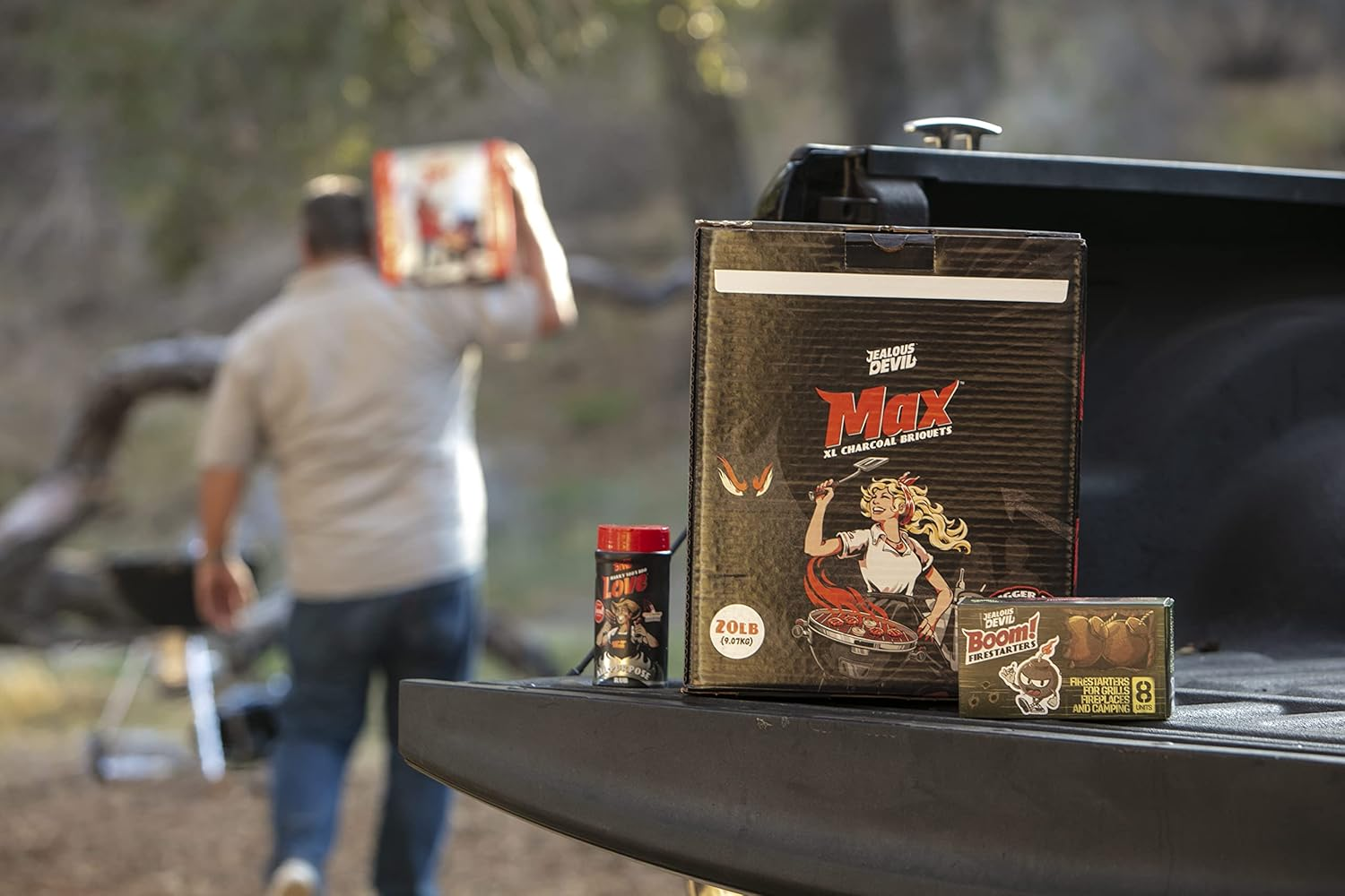 Jealous Devil Max XL All Natural Hardwood Charcoal Pillow Briquets - Large Size Charcoal Briquettes for Grilling Longer - Chemical Free - 4.5Kg (10Lb) Box image number 5