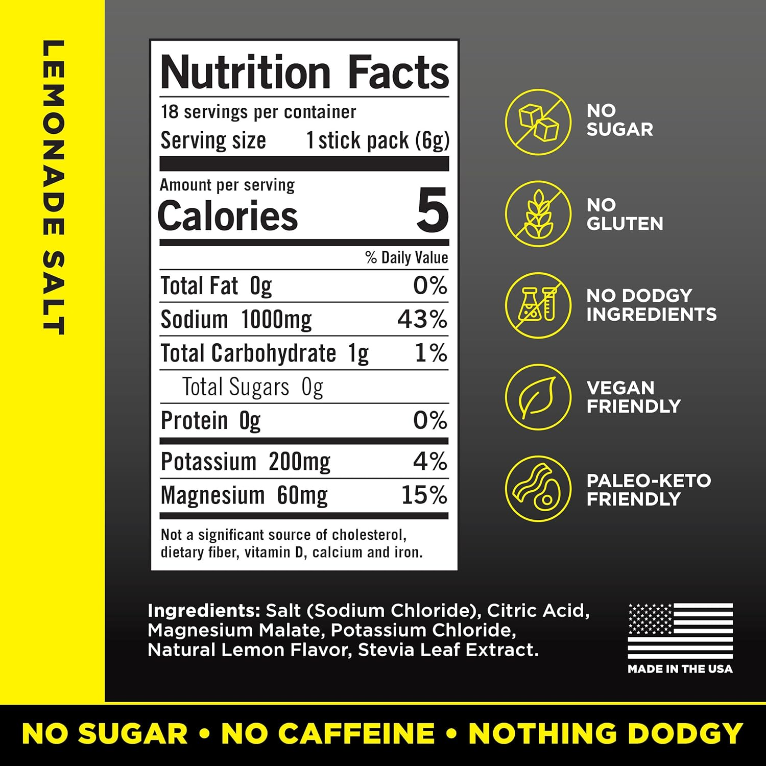 LMNT Zero Sugar Electrolytes - Lemonade Salt | Drink Mix | 30-Count image number 5