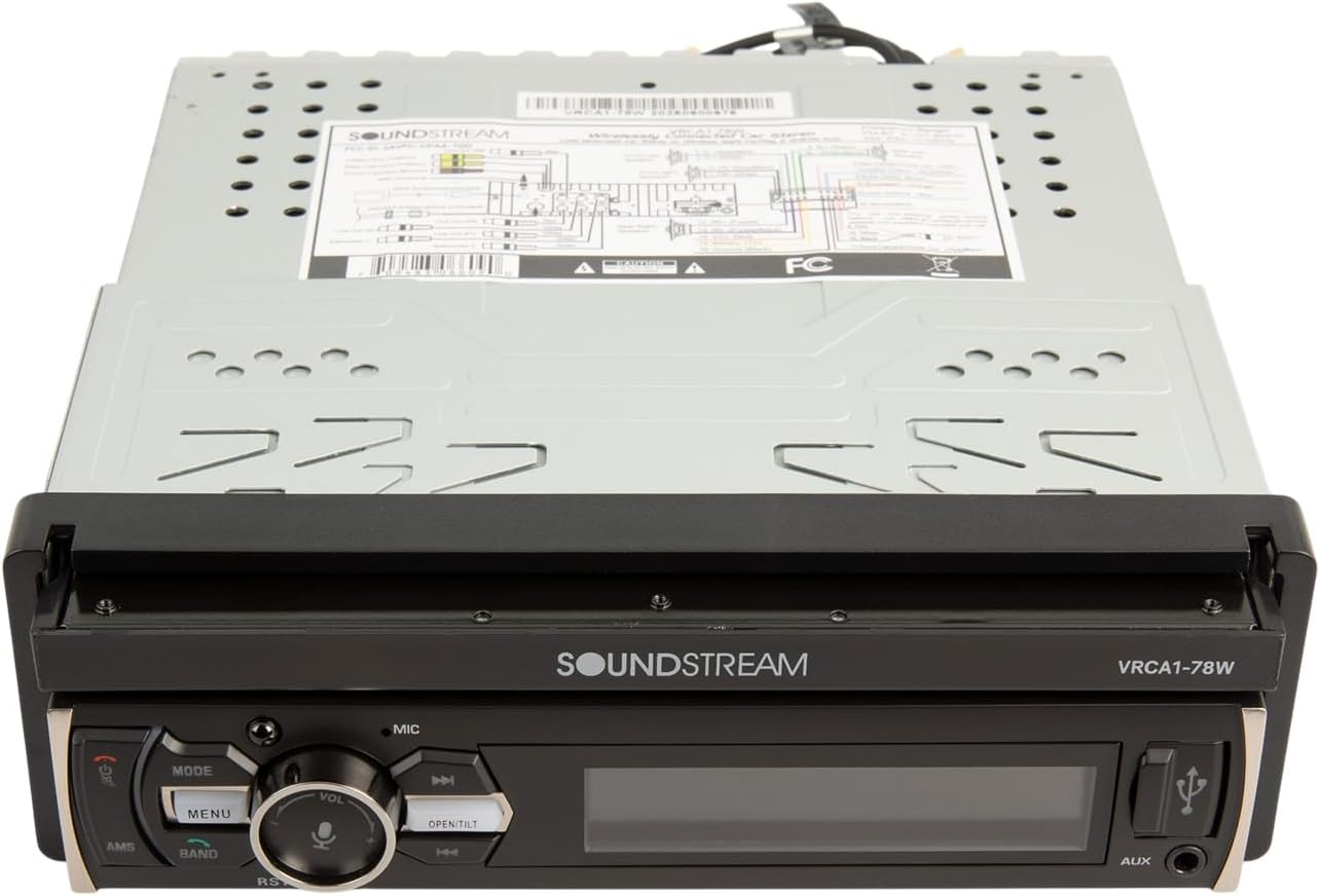 Soundstream VRCA1-78W 7 Inch Flip Out Car Stereo with Wireless Apple Carplay & Android Auto, Single DIN Touchscreen Bluetooth Car Radio, Backup Camera Support, USB/SD, AM/FM, Hands-Free Calling image number 3