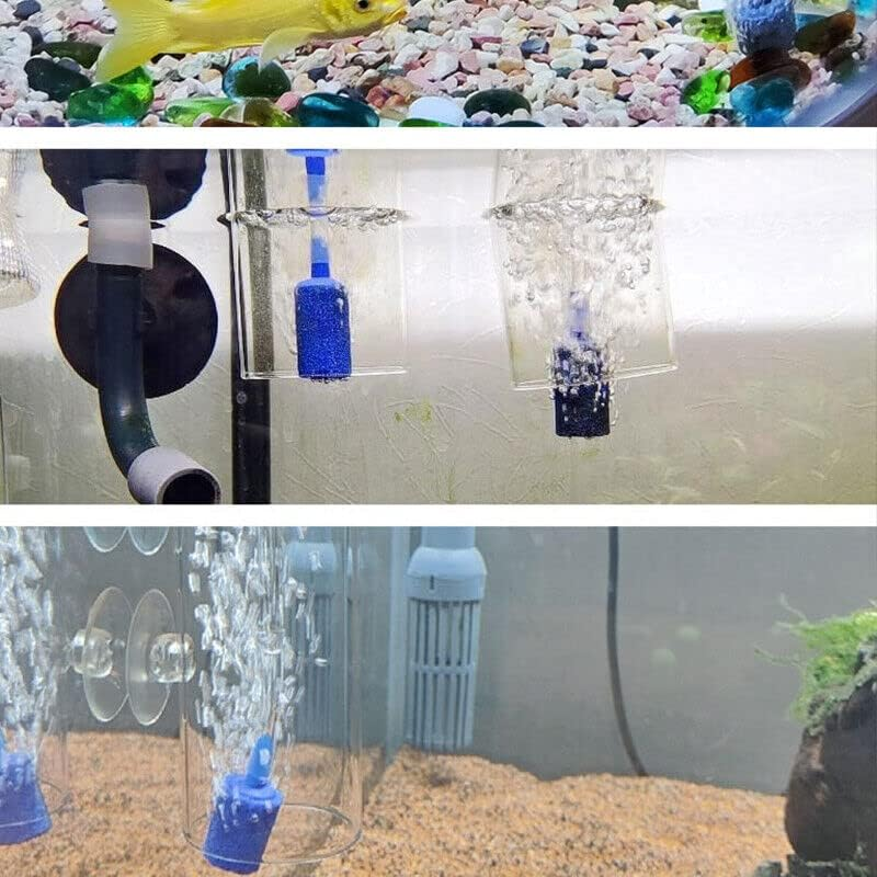AIMALL 10PCS Aquarium Fish Tank Aerator Air Stone Diffuser Oxygen Bubbles Pump 2Colours, 0.16" Outer Dia, 0.098" Inner Dia - Enhances Water Filtration & Quality