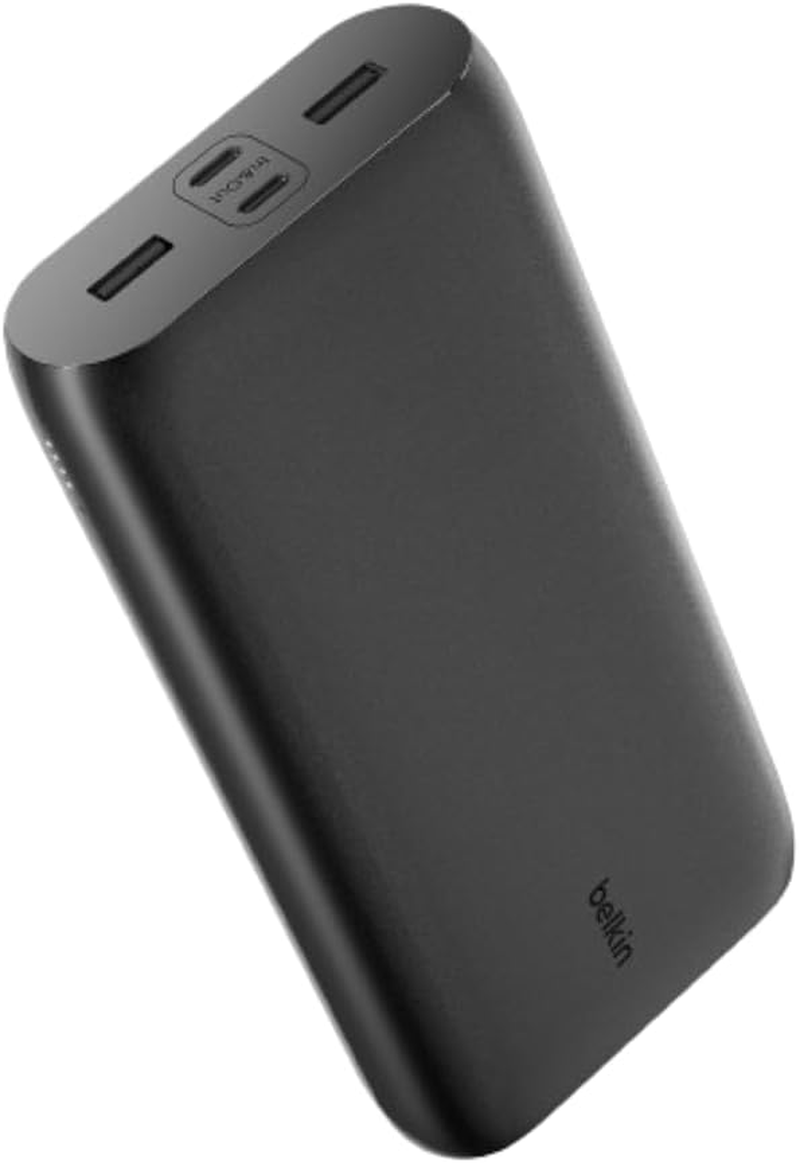 Belkin Boostcharge 4-Port Power Bank 26K W/Usb-C & USB-A Ports, Fast Charge USB-C Power Delivery, Portable Iphone Charger for Iphone 15, 14, 13, 12, Ipad Pro, Galaxy S23, S23 Ultra, S23+ - Black