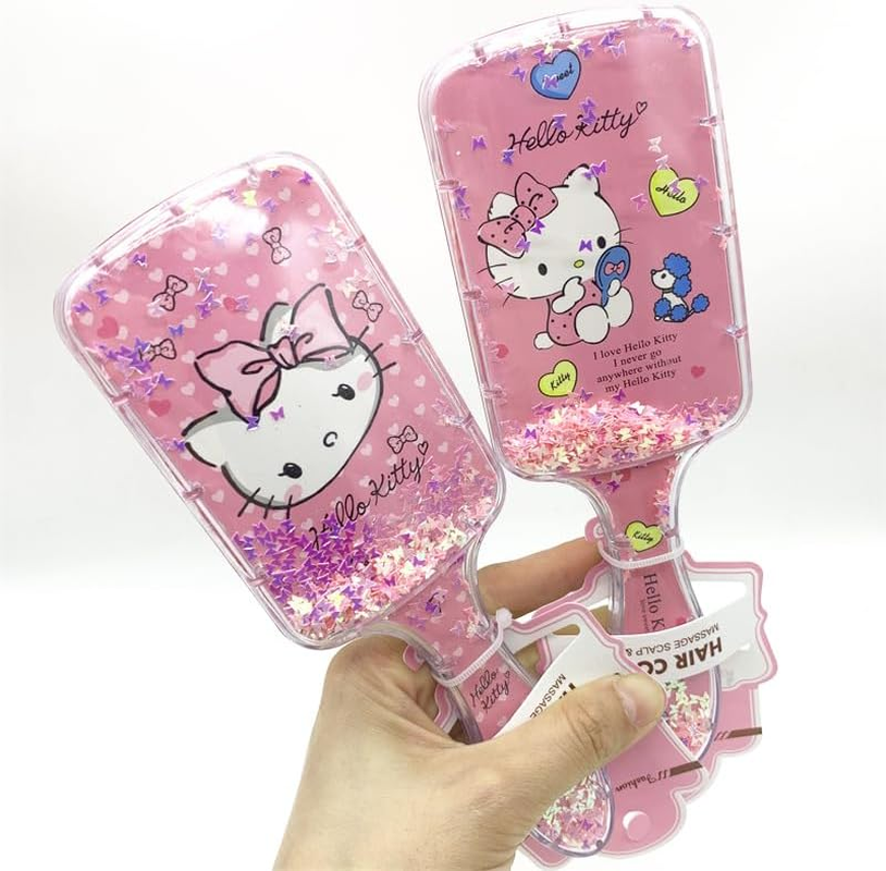 Cute Hair Brush for Women & Girls, Glide through Tangles with Ease for Thick Curly Thin Long Short Dry & Wet Hair (Pink) - Pink-4 image number 2