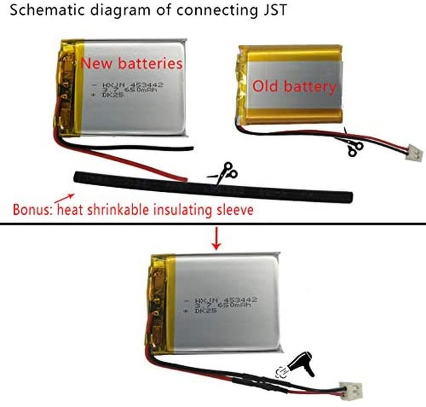 DC 3.7V 800Mah 603040 Rechargeable Lithium-Ion Battery for Marshall MID Major II Major III Major IV Bluetooth Headphones VDL603040 SR603040DIY 3.7-5V Electronic Products Battery Replacement image number 6