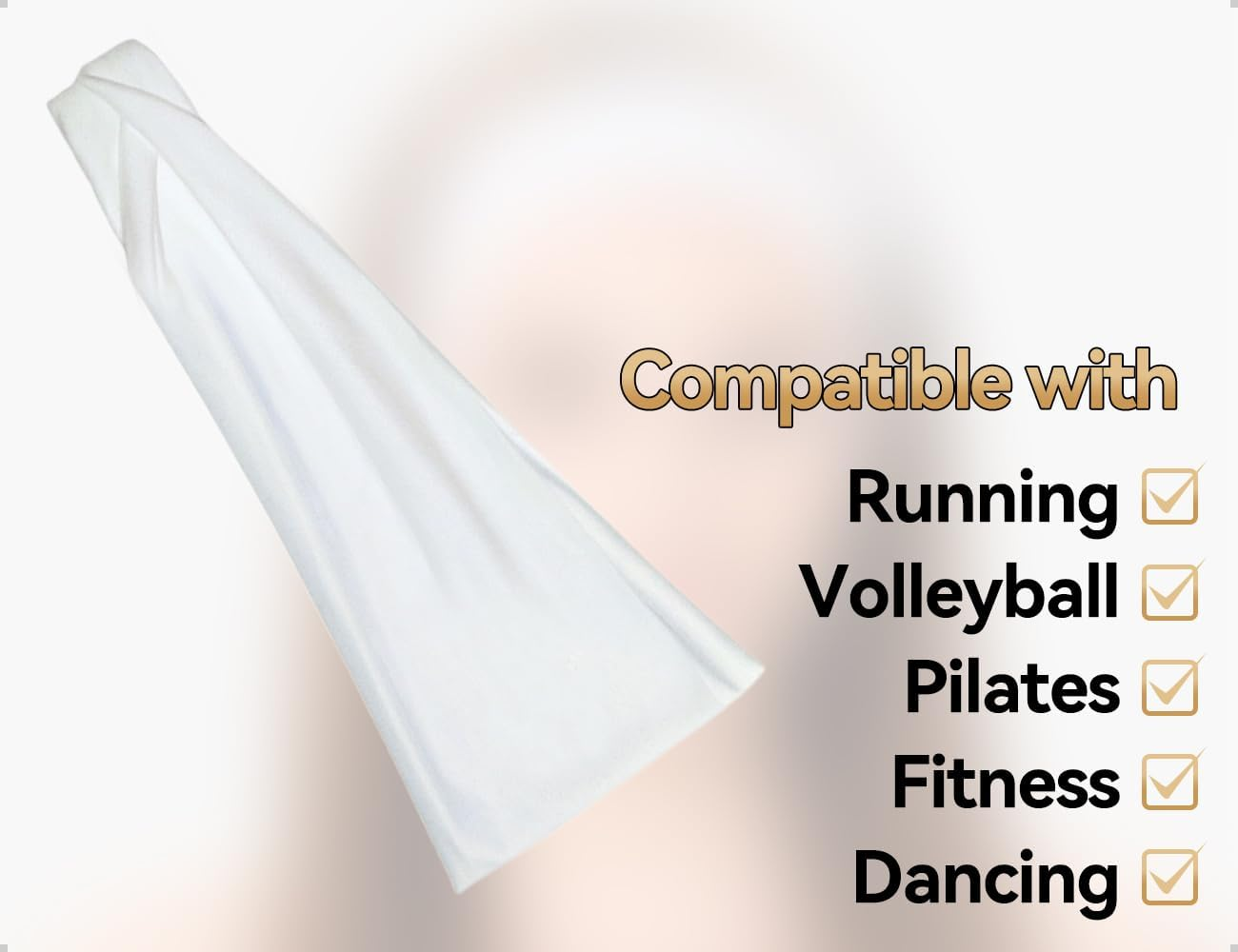 Emezddo Hair Band, Non-Slip Elastic Wide Soft Headband, Used for Sports, Gym, Running, Exercise, Gym, Basketball, Cycling (White) image number 2