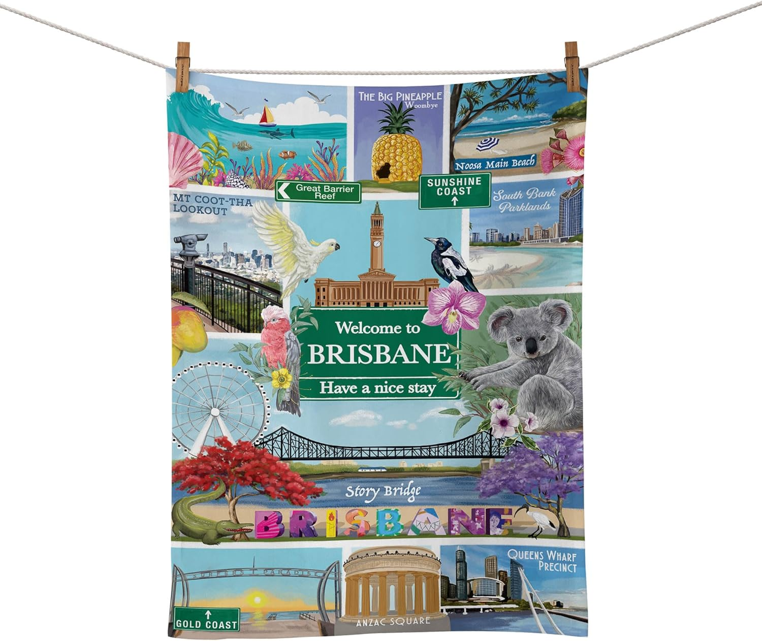 Travel Tea Towel, 55% Linen 45% Cotton, 440 X 640 Mm (Majestic Coast) image number 5