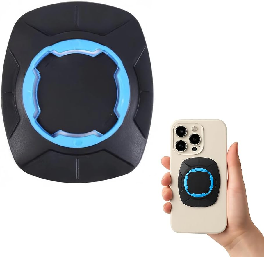 Luzcauwy Universal Phone Adapter - Quick Release Adhesive Mount Compatible with Quad Lock System - Secure Locking Plate for Motorcycle, Bicycle & Car (Blue) image number 2