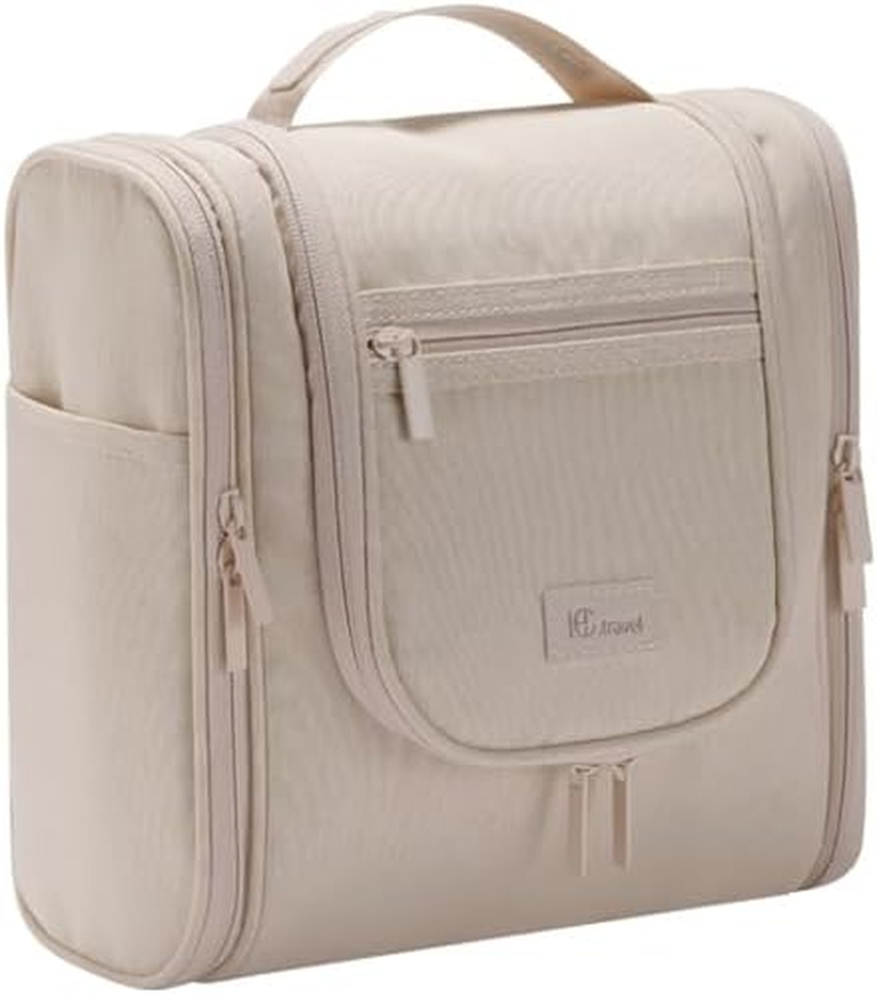 Travel Toiletry Bag for Women and Men, Travel Makeup Bag with Hanging Hook, Large Capacity Water-Resistant Organizer, Cosmetic Bathroom Travel Bag for Toiletries Accessories, Shampoo (Black)