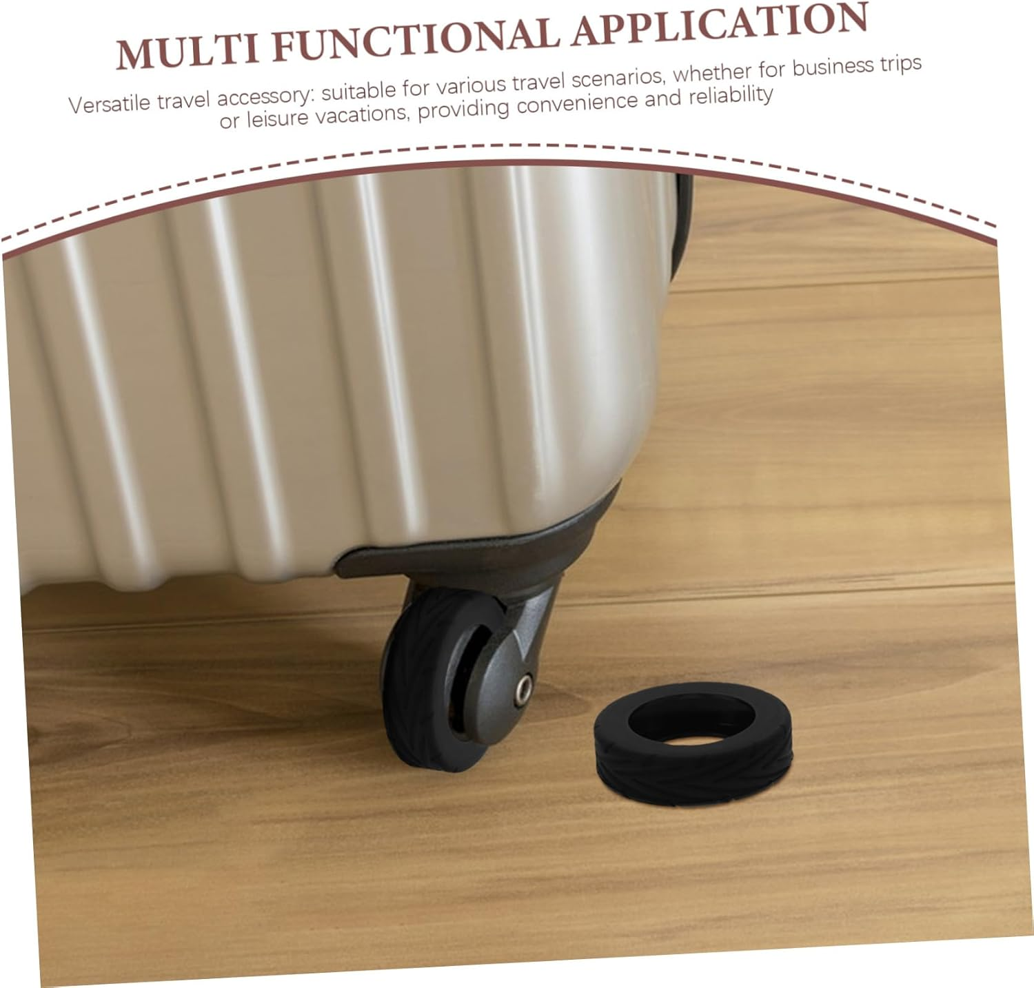 WATIIFUFU 16Pcs Shock Absorption Luggage Wheel Covers Noise Reducing Suitcase Wheel Protectors Nonslip Casters Protectors for Travel Black image number 6