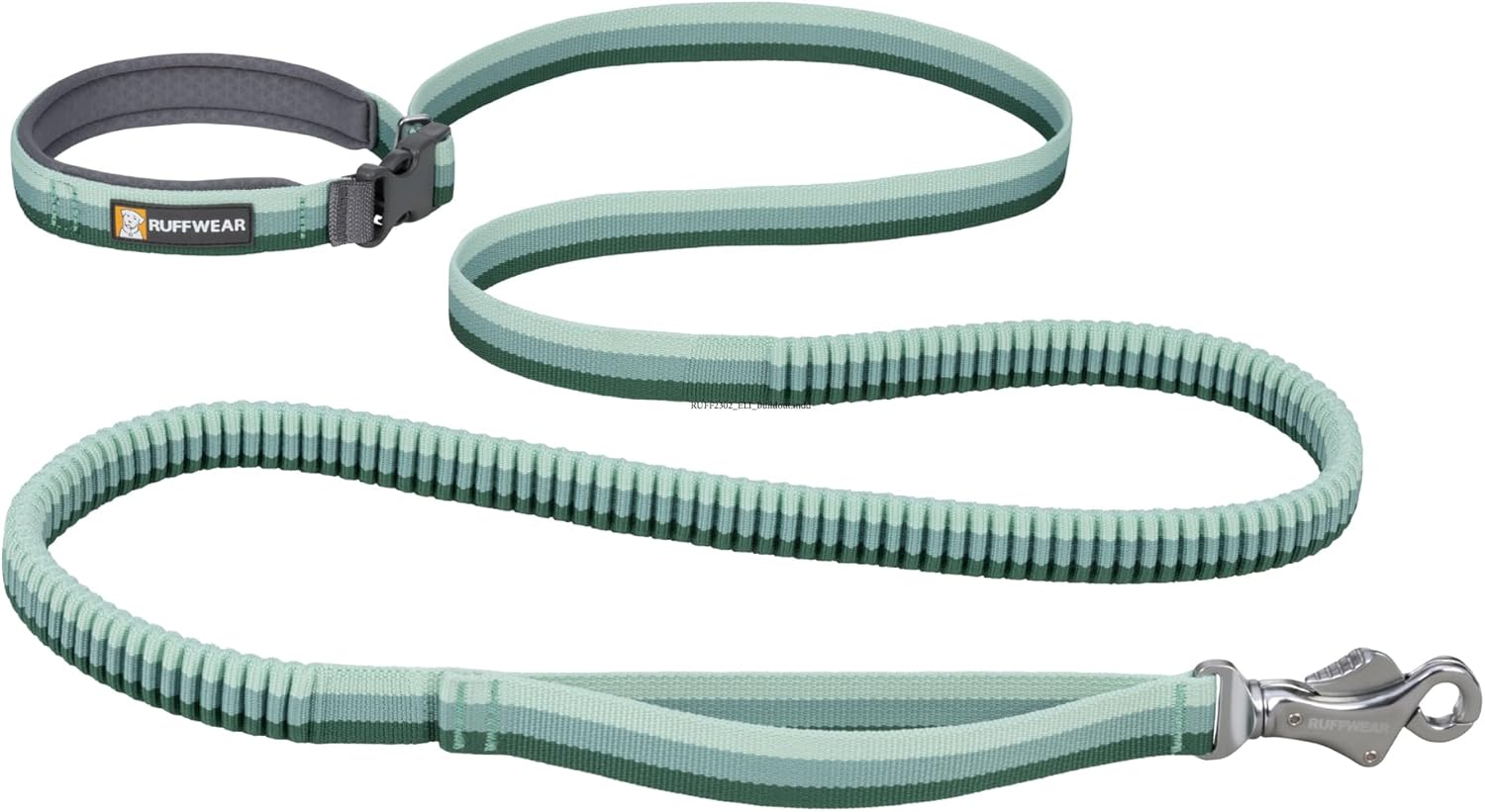 RUFFWEAR Roamer Bungee Dog Lead, Running Dog Leash, Extendable Dog Lead, Hand Held or Waist Worn Lightweight Adjustable Dog Rope, Premium Pet Accessories for Walks, 1.7-2.1M Long, River Rock Green image number 1
