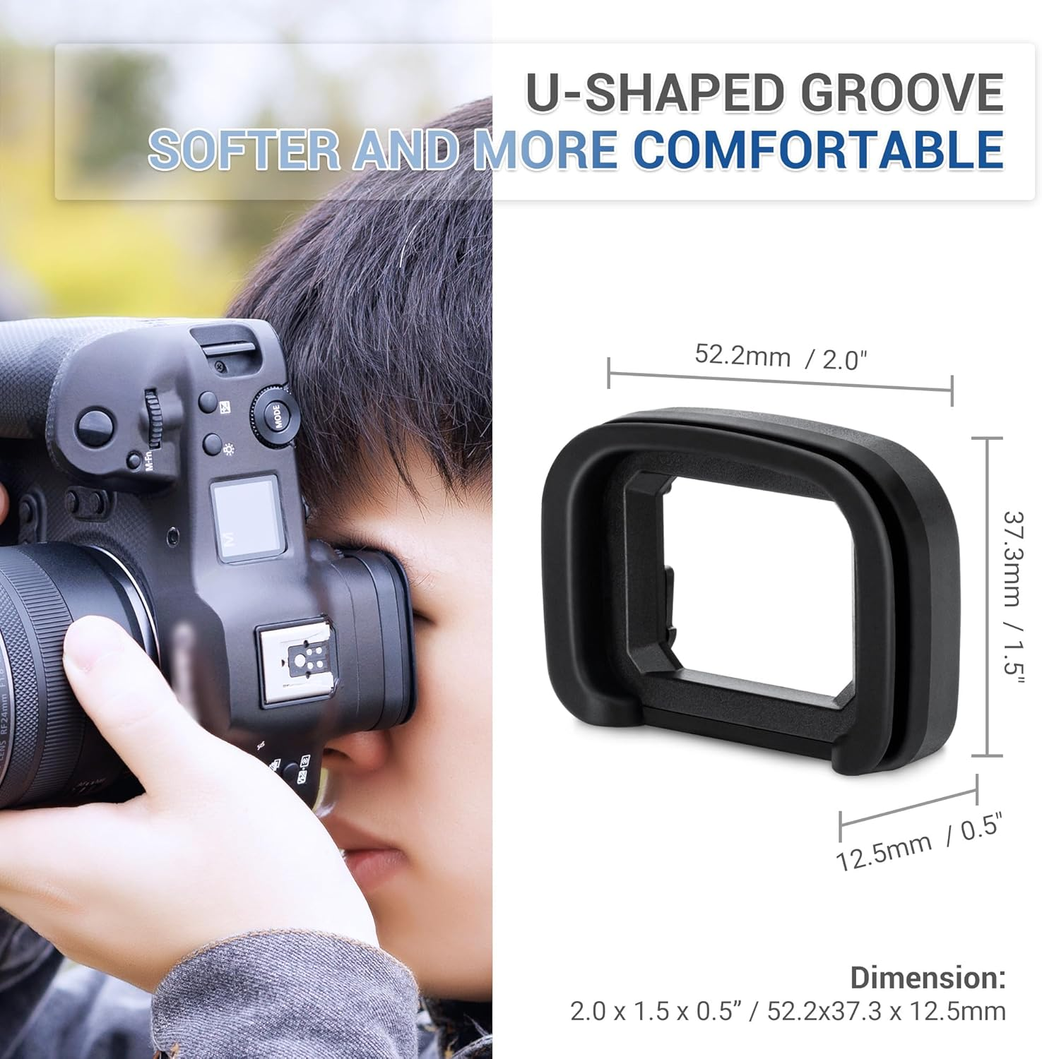 EOS R3 Eyecup Eyepiece, Eye Cup Viewfinder for Canon EOS R3 Camera, Replaces Canon ER-H Eyecup Eyepiece, Soft Silicone Material, Not Affect the Use of LCD Screen